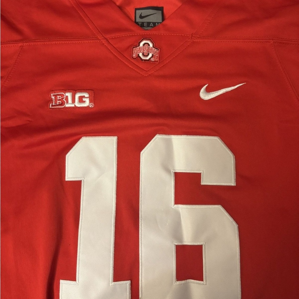 Nike‎ Red Football Jersey with White #16 - Picture 3 of 5